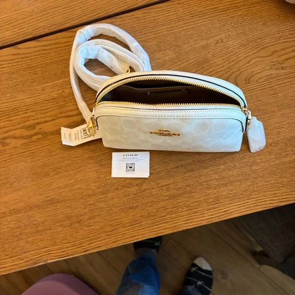 NWT ๐ฒ Coach Madi Crossbody Bag in Chalk Signature Leather - Picture 10 of 13